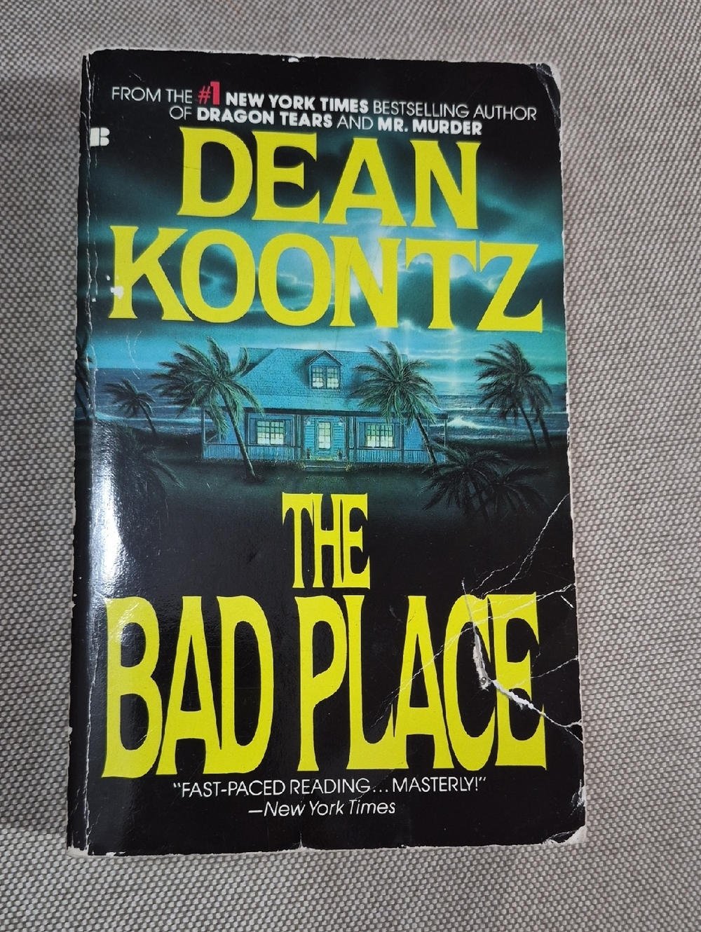 Dean Koontz "The Bad Place" Paperback - Yellow & Teal Cover